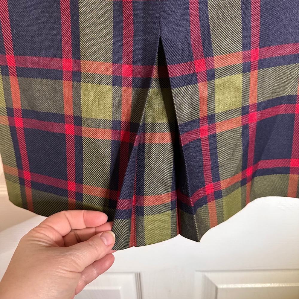 Blarney Woollen Mills Plaid Wool‎ Pencil Skirt Green Navy Red Made in Ireland - Picture 3 of 7